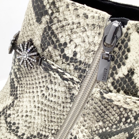 {Schutz} Natiely Snake Embossed Booties - Picture 8 of 12